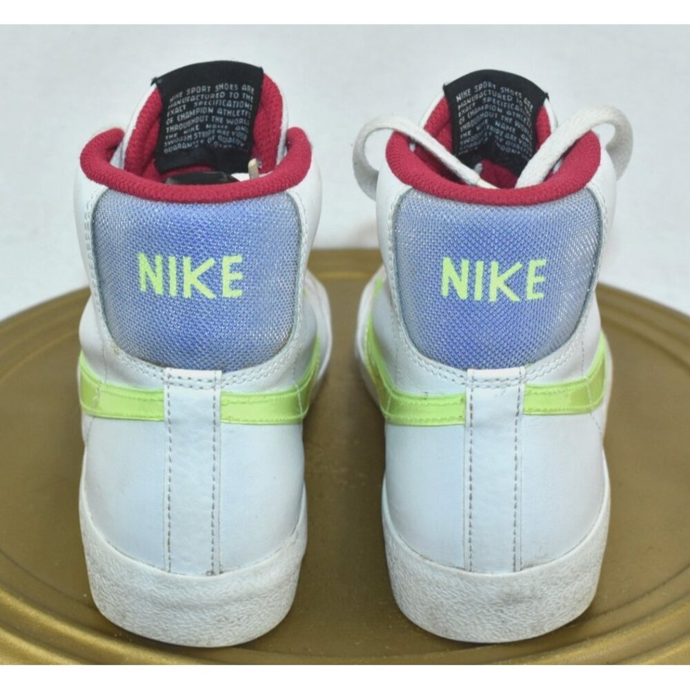 Nike Blazer Mid '77 GS Youth Shoes Size 4.5Y White Mystic Hibiscus Sneakers - Picture 4 of 10